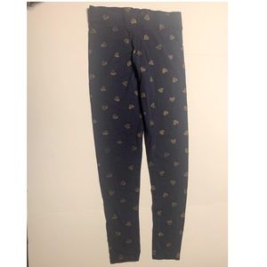 Girls sparkle heart leggings
